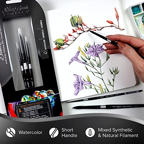 Silver Brush Limited Black Velvet Watercolor Beginning Round Set, 3pc