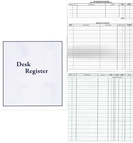 Executive Business Deskbook Desk Register Large Format Check Transaction Registers (8 Registers)