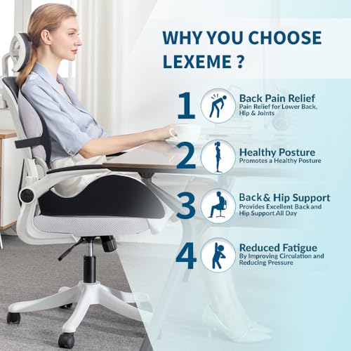 X Large Memory Foam Seat Cushion Lumbar Support Pillow for Sciatica & Tailbone Pressure Relief Coccyx Pad for Office Chair, Car,Wheelchair,Home,Office