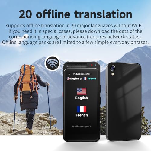 Language Translator Device No WiFi Needed, 150+ Languages Translation in Real Time for Voice/Text/Photo/Offline, Upgraded AI Translator Support ChatGPT, HD Touch Screen for Business Learning Travel