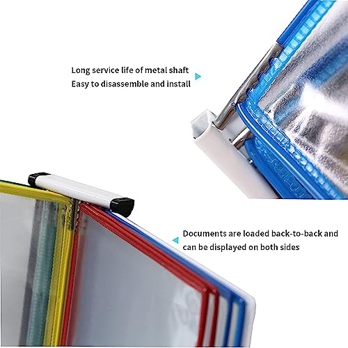 Hanging Wall File Folder, 10 Double-sided Panel Display System, Wall-mounted Folder, Page-turning File Holder, A4/letter Size, Used To Display Menus/catalogs/reports, Etc. (Color : G) ( Color : G )