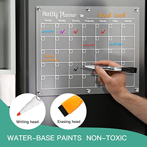 LCPCX Magnetic Acrylic Fridge Calendar Dry Erase Planner