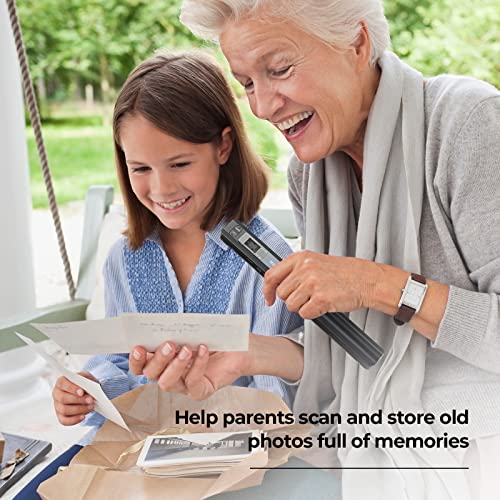 MUNBYN Portable Scanner, 900 DPI Handheld Wand Scanner, A4, 16GB SD, Black