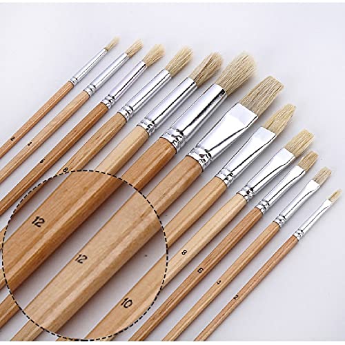 UOHLCX HBJWOV 38 Paint Brush Band Canvas Bag Box Long Wooden Handle Synthesis Art Supplies for Oil Acrylic Water