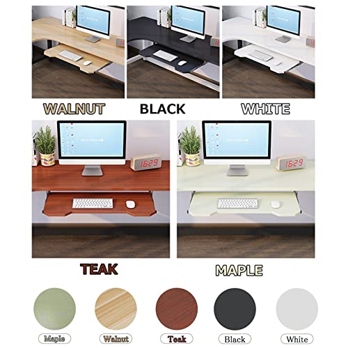 Computer Desk Keyboard Tray Shelf - Under Desk Sliding, Wooden Desk Extender Tray 54/60/70 Cm, With Slide, Pull Out Keyboard Platforms Keyboard Drawer Height Adjustable.A-teak-60*30 cm(24*12 Inch)
