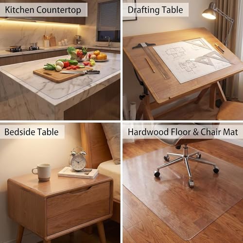35x48 Inch Dining Table Protector Frosted Desk Pad Blotter Office Desktop Protector Mat for Computer Laptop Keyboard Plastic Vinyl Thick PVC Table Pad Cover Protector Waterproof Tablecloth
