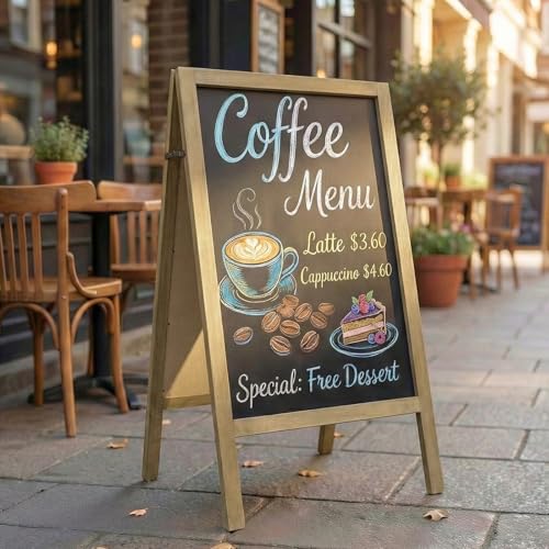 TEAKMAMA A Frame Chalkboard Signs 40"x20", Extra Large Chalk Board, Grey