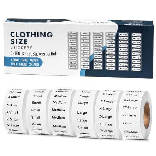 1500pcs Clothing Size Strip Labels Box Set