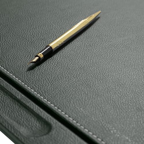 MOOGCO 12-Piece Leather Desk Set — Desk Pad 23.2" x 15.4", Double Document Tray, Pen Holder — Desk Organizer Set for Home Office & Executive Desk Accessories