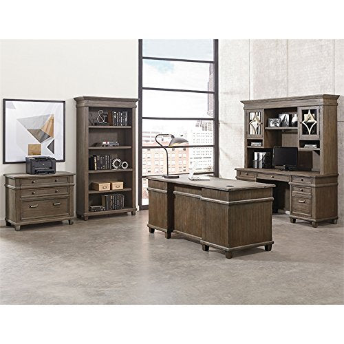 Martin Furniture Carson Credenza Wood Office Desk Writing Table Gray