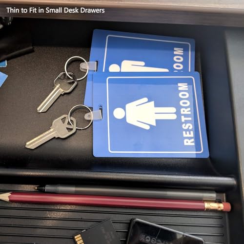 Specialist ID 20 Pack - Restroom Pass Keychains (1 Men / 1 Women) Flexible/Heavy Duty Bathroom Tag with Key Chain Ring - Large Passes for Men's & Women's Bathrooms w Key Holder - Office, School