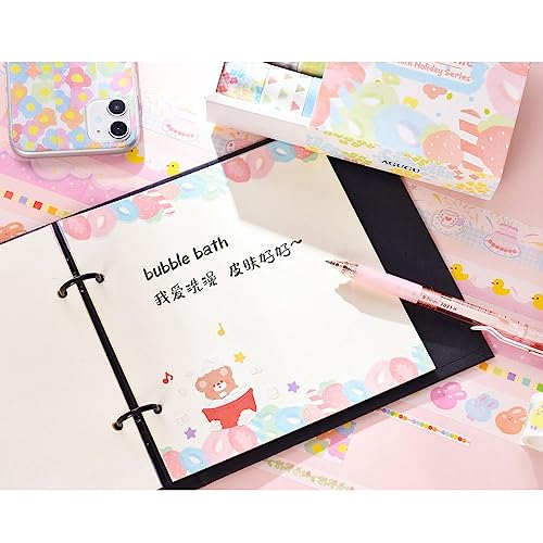 QERTYHJK 20 Pcs Washi Tape Rainbow Flower Art Decorative Adhesive DIY Scrapbooking Sticker