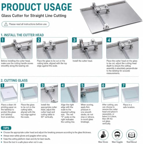 Lab Glass Cutting Table，for Laboratory research, optoelectronic industry， for Ito Fto Azo Quartz Wafer Substrates (35x25cm/13.8x9.8in)