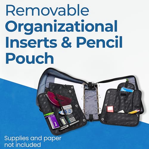 Case-it Dual Binder | Two 1.5" D-Rings | 600-Sheet | Dual-101 Jet Black