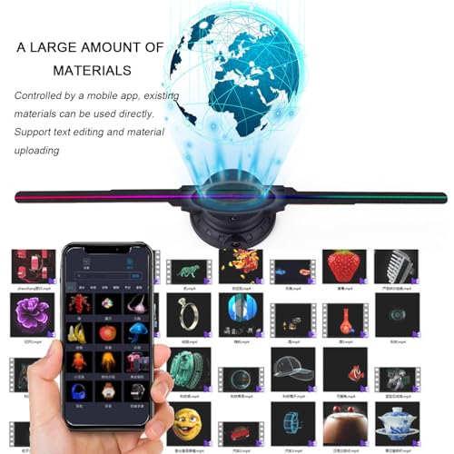 Led Holographic Fan,3d Hologram Led Fan Projector,3d Fan Hologram Display Wall-mounted
