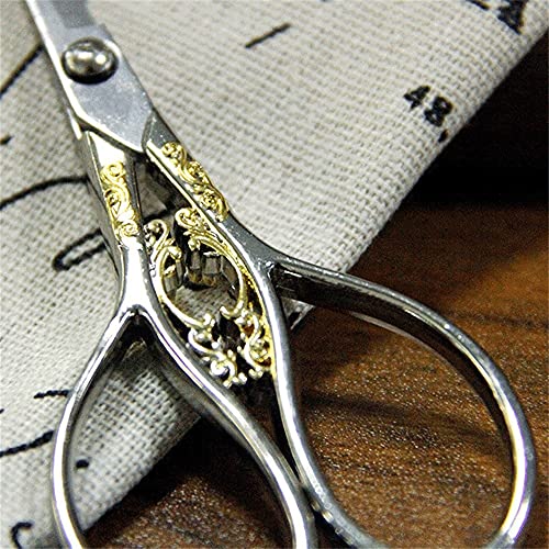 Craft Scissors Stainless Steel Antique Small Scissors Exquisite Craft Scissors Sewing Supplies and Accessories Cross Stitch Scissors (Color : Colorful) (Colorful)