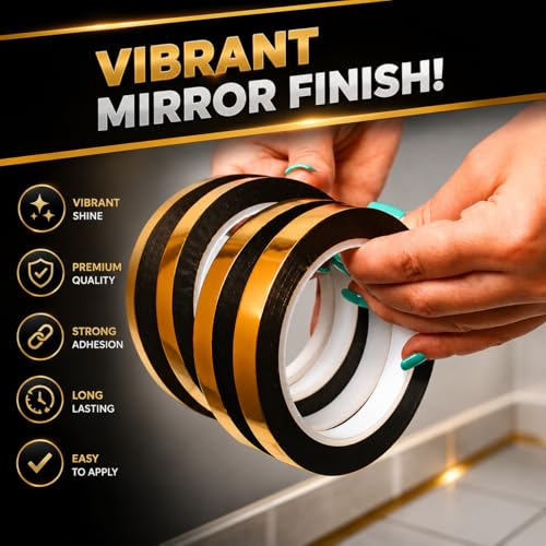 WOD MPFT2 Silver Metalized Polyester Mylar Film Tape with Acrylic Adhesive, 6 inch x 72 ft. Vibrant Mirror Silver Tape, Decor Tape for Detailing Accent Wall, Graphic Arts, Car and Boat Trim