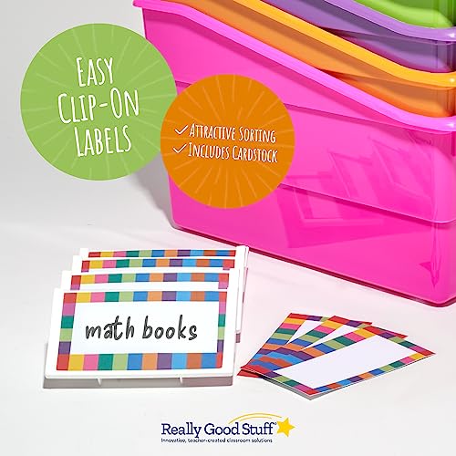 Really Good Stuff Durable Book & Binder Holder, 5-Pack, Bright Neon Colors
