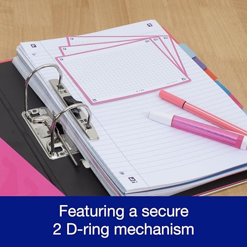 Oxford Premium A4 Lever Arch File, Pink Single Folder, Heavy Duty