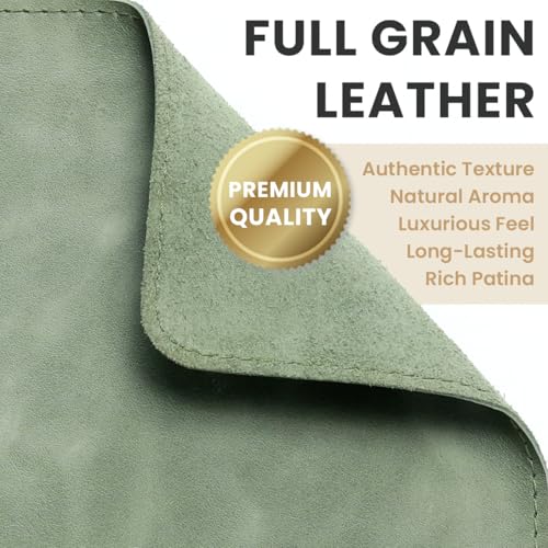 DAREhue Full Grain Leather Desk Pad, Mint Green, XL (35.4 x 15.7 inch)