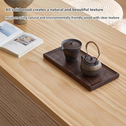 DESALAI Low for Sitting on The Floor, Japanese Floor Table Solid Wood, Wooden Furniture, Reception Rooms, 55.2x23.7x15in