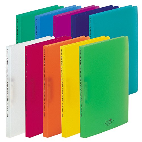Lihit Lab F5030-8_10 File, Punchless Type, A4, Pack of 10, Blue