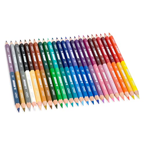 Jolly Supersticks Premium European Colored Pencils Double-Ended Pencils; 48 Colors in 24 Pencils, Perfect for Adult and Kids Coloring (3000-0518)