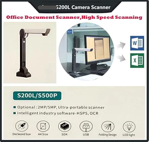 Document Camera Scanner High Speed A4 Portable Home File for S200L HD S-200L