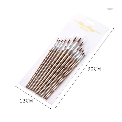 BXFIRS Nylon Hair Gold Art Paintbrush Sets 7 Combination Acrylic Brush Set