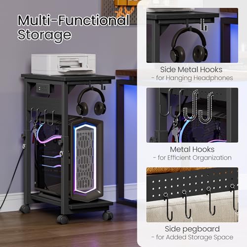 CHOEZON Computer Tower Stand, Height Adjustable PC Holder on Wheels
