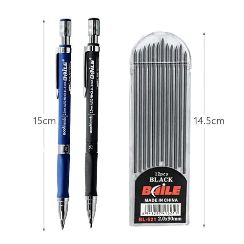 QERTYHKK 2.0mm Mechanical Pencil Set 2B For Drawing Writing Instrument Stationery