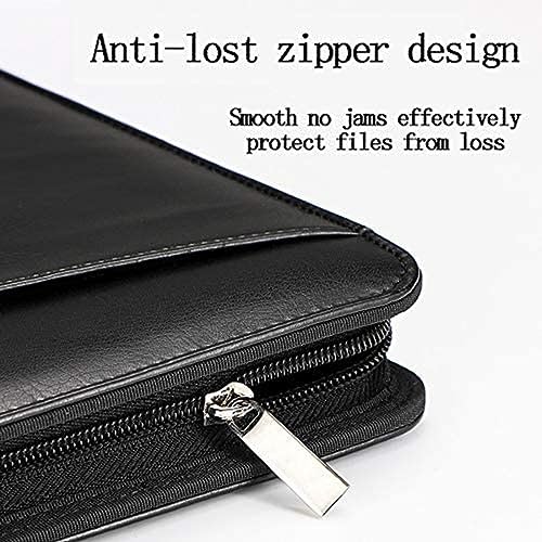 Folder, File Folders, Lever Arch Files, A4 Leather Refillable Loose Leaf Notepad, Binder Notepad, Lined/Classic Ruled Meeting Notebook with Pocket and Holder