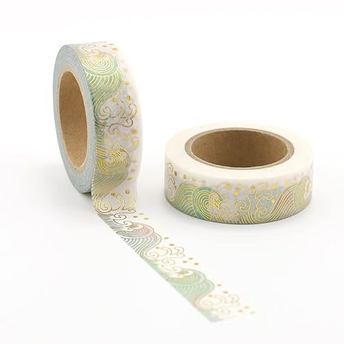 VIAENKFG Masking Washi Tape Decorative Gold Adhesive Decora DIY Scrapbooking Sticker Label