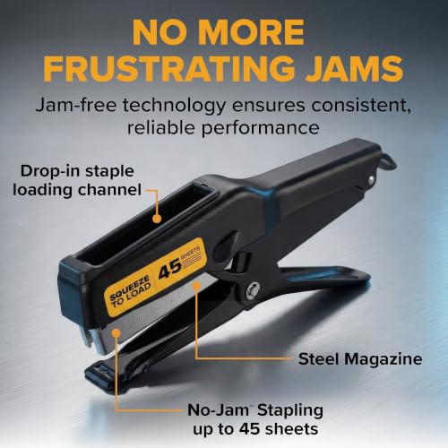 Bostitch Office Heavy Duty Plier Stapler, 45 Sheet Capacity, Black