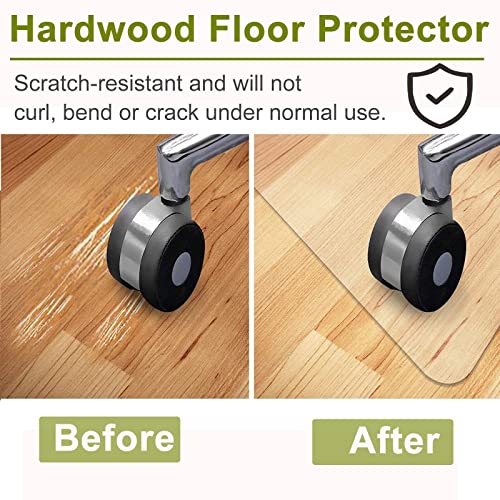 Transparent Plastic Carpet Protector Clear Vinyl Floor Protector Runner Roll, Heavy Duty Office Chair Mat for Wood Floors/ Tile Floor/ Laminate Flooring, Rectangle Skid Resistant Front Door Mat ( Colo