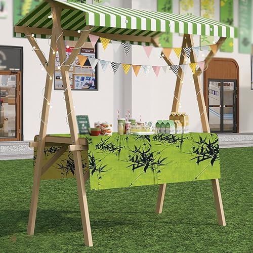 MLYAYE Commercial Movable Novel Holding Stand Rack for Vendor Events, Wooden Street Food Cart Floor with Universal Wheels, Portable Folding Retail Booth Kiosk(#4,L 47 1/4'')