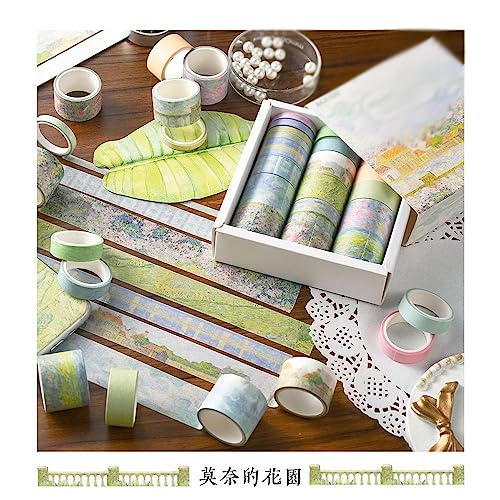 KLJUHGTR 20pcs Vintage Imprint Series Masking Washi Tape Retro Letters Art Decorative Adhesive