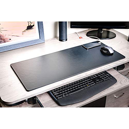 Black Leather 30" x 12.5" Keyboard/Mouse Desk Mat