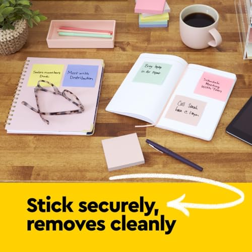 Post-it Notes, 2 Pack (2 x 5 Pads = 10 Pads Total, 1000 Total), 4 in x 6 in Lined, Canary Yellow Self-Stick Note Pads for to-Do Lists, Reminders, Planner and Notebook Use at Home, School and Office