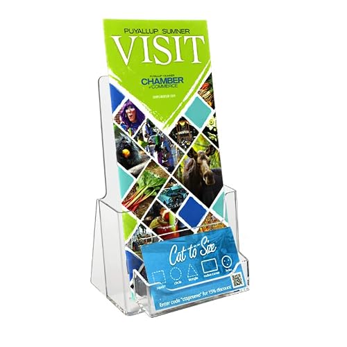 SOURCEONE.ORG (24 Pack) Tri-fold Brochure Holder with Business Card Holder