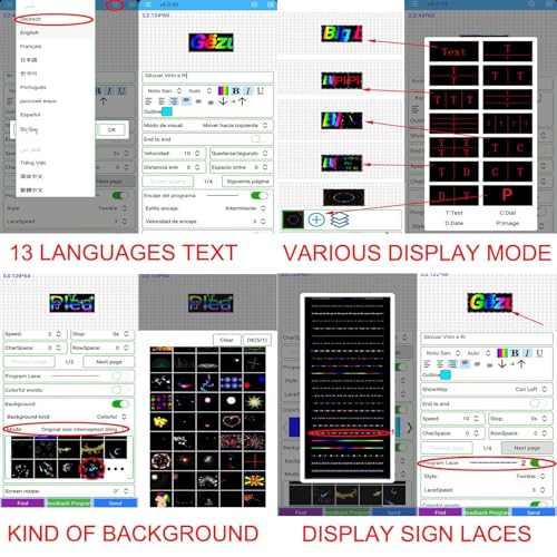 LMYYDES Led Lighted Display, Bottle Service Sign, with App Programmable, Remote Control/App Edit Your Own Rolling Message，Led Board Bottle Presenter