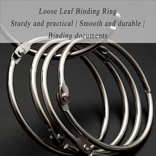 Binder Rings, 20Pcs Binder Metal Rings, Loose Leaf Book Cards, DIY Memo Card for School, Home or Office(21mm)