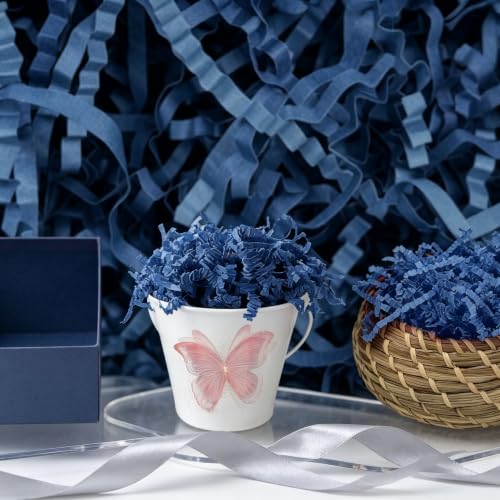 YXYP Navy Blue Crinkle Cut Paper Shred Filler,2 Lb Basket Filler