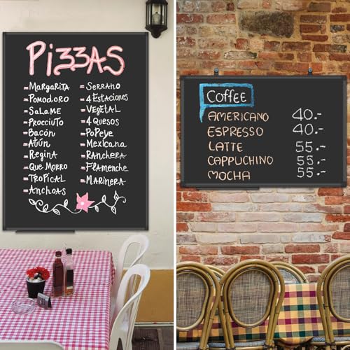 Lockways Magnetic Chalkboard 36 x 24 Inches, Large Black Board Wall Decor