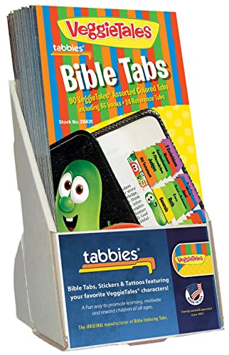 Tabbies VeggieTales Laminated Bible Tabs, 20-Pack Display, 1x1/4in