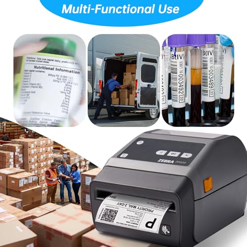 Zebra ZD620d Direct Thermal Desktop Printer 203dpi Print Width 4-Inch with Cutter Bluetooth & Ethernet Serial USB | ZD62042-D21F00EZ
