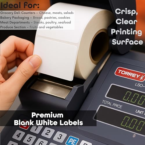Aquos Torrey TR-8010 Printing Scale Labels | Direct Thermal Label Rolls 58mm x 40mm | UPC Standard Blank Scale Labels for Torrey LSQ-40L Scales | 700 Labels/Roll | Made in USA | 24 Rolls