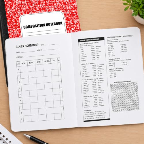 ZUBBLLE Composition Notebooks, Wide Ruled, Red Marble, 48-Pack