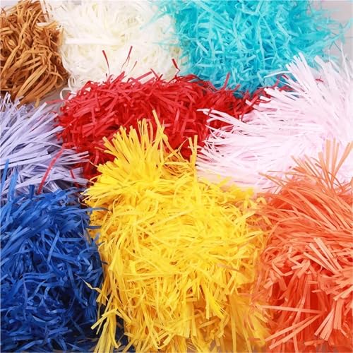 HongJP Shredded gift filler 300g Multi Color Shredded Raffia Paper Filler Craft Confetti Cut Tissue Paper Gift Box Packaging Filling Material