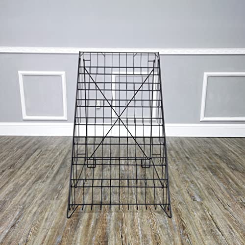 FixtureDisplays® 8-Tier Literature Holder Greeting Card Floor Stand Displays Book DVD Brochure Travel Collapsable Wire Metal Rack 1483